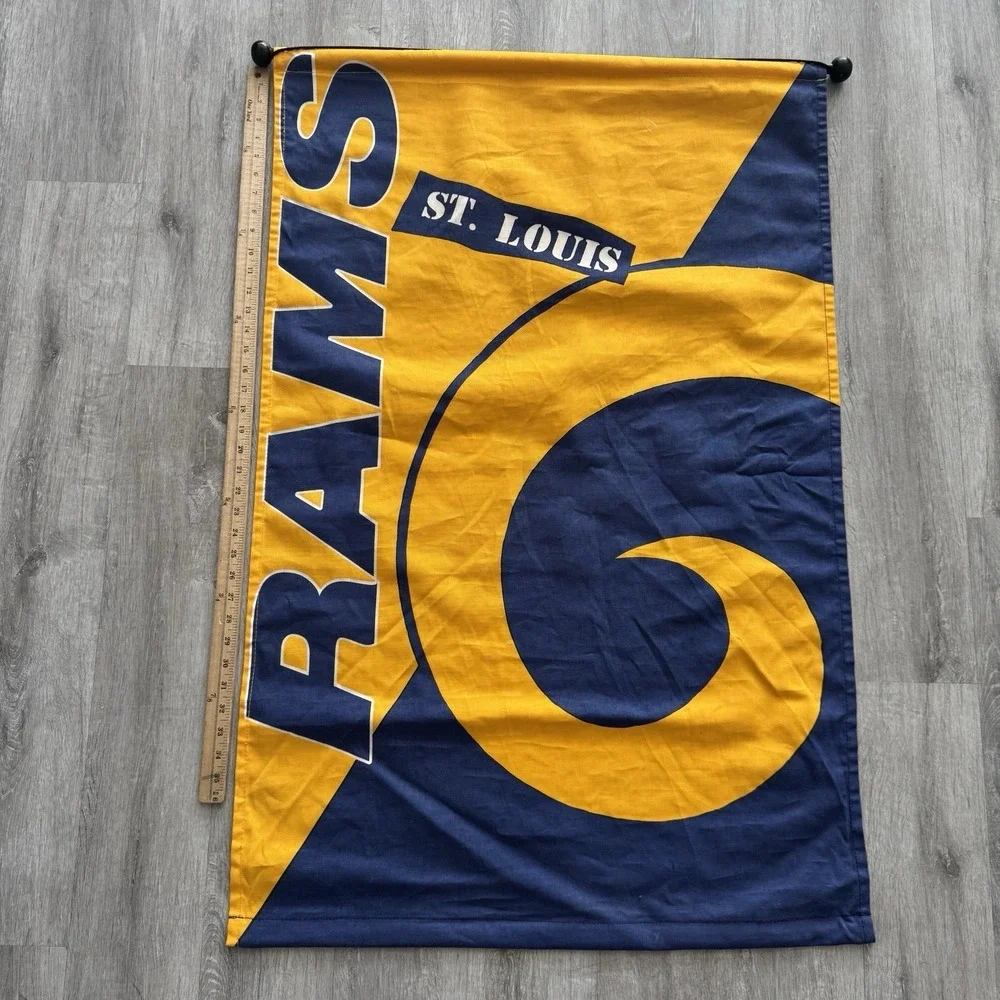 Vintage ST. LOUIS RAMS Official NFL 27x37 Outdoor House Flag Banner